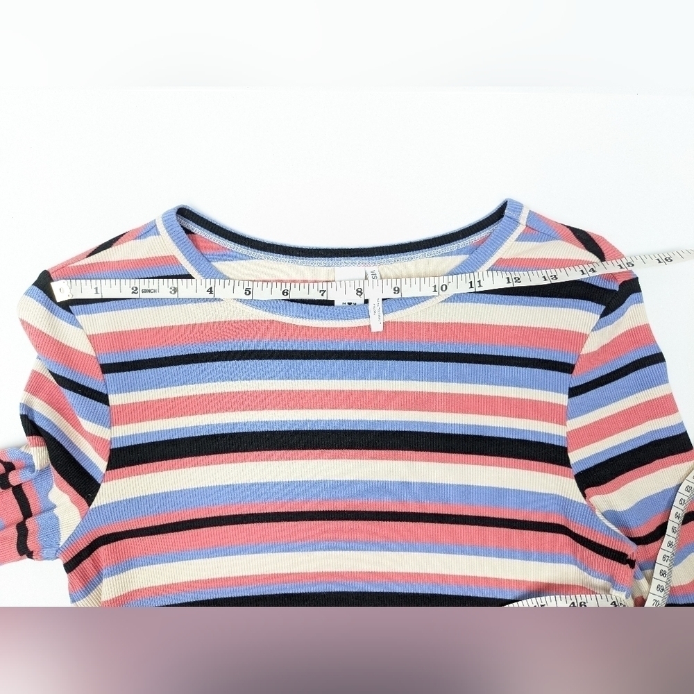 Simons Twik women's long sleeves striped crop top size M - Picture 5 of 9